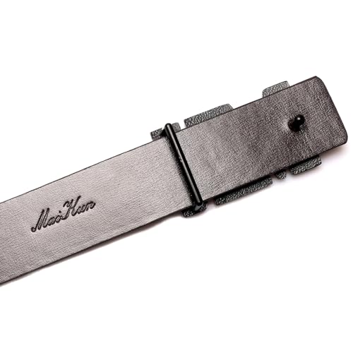 Maikun BELT1197-BLACK-115 Men'S Reversible Leather Dress Belt 1.3 Inch Wide Rotated Black Buckle Belt Valentine'S Day thumb #5