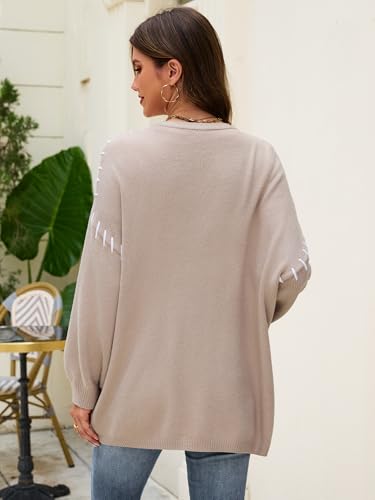 HDLTE Womens Oversized Cardigan Sweaters Fall Long Knit Open Front Lightweight Cardigans with Pockets2