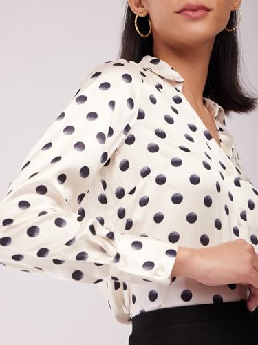 Image of FableStreet Women Shirts | Comfort Fit Spread Collar | Premium Satin Fabric for Formal, Business Casual