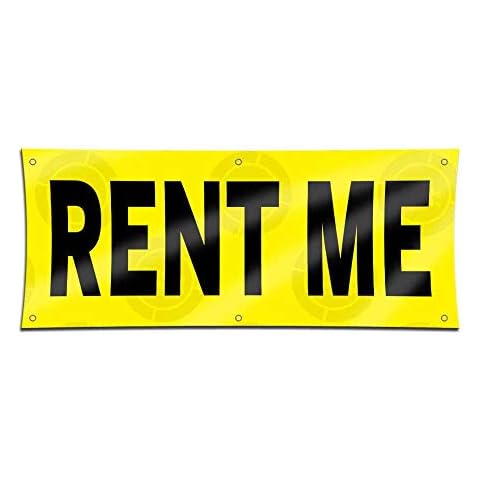 RENT ME (2ft X 5ft) Banner Lease Sign Open Move In Display Storage Space Poster Cover