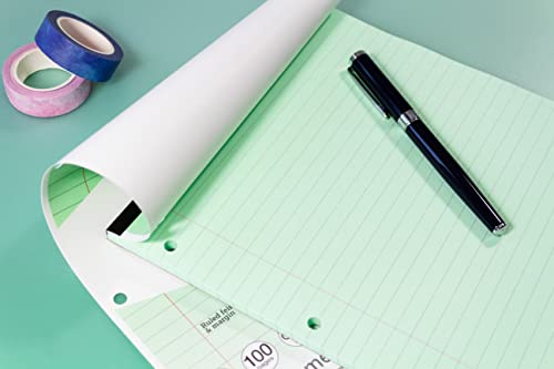 Silvine A4 Green Paper Dyslexia Refill Pad - Lined with Margin (100 Pages) - Image 6