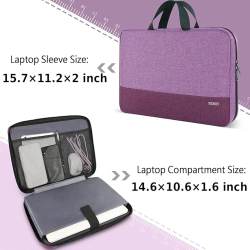 Image of Ytonet Laptop Sleeve Case 16 inch, 15-15.6 Inch, Laptop Cover with Handle | Compatible with HP Dell Lenovo Asus Notebooks, Protective, Carrying Case , Water Resistant, Slim TSA Gift for Women, Purple