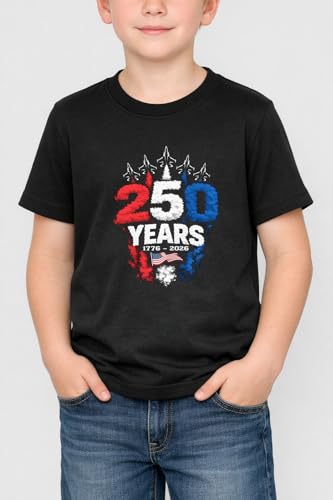 Image of Boys Constitution Day 250 Anniversary USA Shirt Independence Shirt 3-8T | for Kids Boys Girls Toddlers 3T-8T, 4th of July Dinos Flag Patriotic Tee, Independence Day