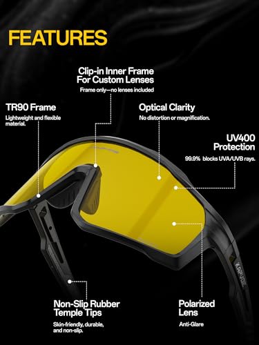Image of KAPVOE 3 Lens & Polarized Cycling Sunglasses Men Women MTB Running K76 | 3-lens and polarized sports eyewear for men and women, designed for cycling, MTB, running and fishing