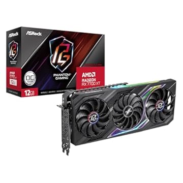 Placa de Vídeo ASRock Radeon RX 7700 XT Phantom Gaming OC, 12GB, GDDR6, 192-Bit, ARGB, Preto