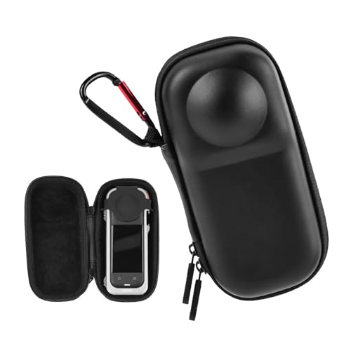 Image of BRDRC Portable Small Case for Insta360 X5 X4 (for Cage and Lens Cap), Carrying Storage Bag Protective Cover Hard Shell Travel Protector with Wrist Strap Carabiner for Insta 360 X5 X4 Accessories