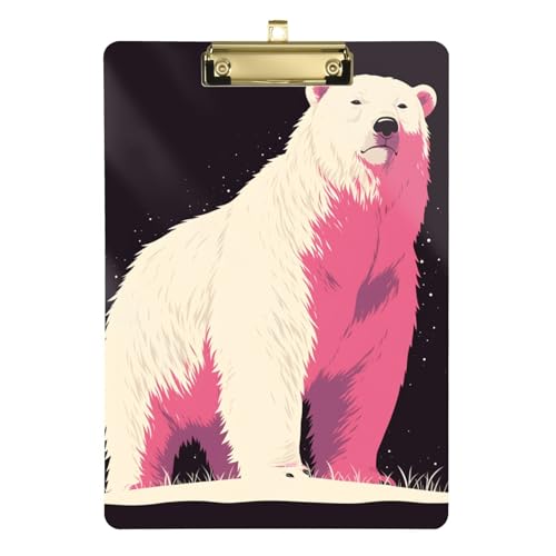 Retro Style Polar Bear Appunti Anestesia Hard Board per Infermieri Appaltatore Domestico Dimensioni 9 x 12