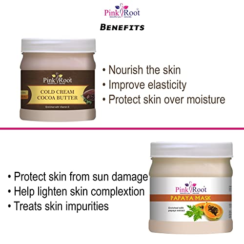 Image of Pink Root Cocoa Butter Cold Cream 500gm with Papaya Mask 500gm