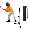 Baseball Tee For Kids Easy Adjustable Batting Tee From 2085 to 3130 Inches Black Foldable Baseball Tees for Hitting with Portable Bag Softball Tee for Children Aged 3 10 Baseball Training