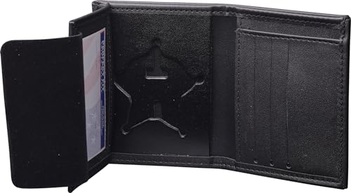 Perfect Fit Shield Wallets Milwaukee County Sheriff Hidden Badge Bi-Fold Wallet (Cutout PF-768) Black Leather4