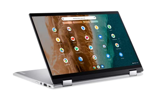 Image of acer Chromebook Enterprise Spin 514 Convertible Laptop | Intel Core i3-1110G4 | 14 inch FHD IPS Touch Gorilla Glass | 8GB LPDDR4X | 128GB SSD | Wi-Fi 6 | Backlit Keyboard | Chrome OS | CP514-2H-39R7