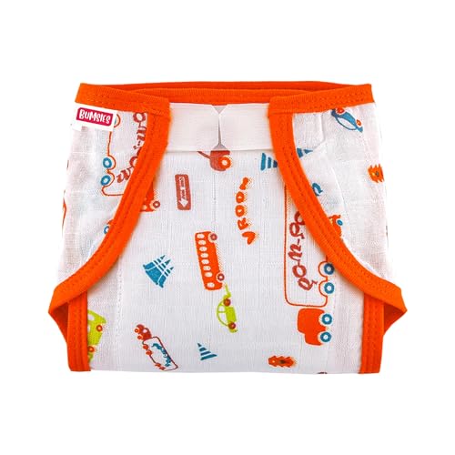 Image of Welcro Nappy For Babies, Reusable, Washable Soft Muslin Cotton Nappy /Langot for New Born Baby | Gentle on Baby Skin | Helps in Potty Training | 6-9 months | Pack of 5 | Printed