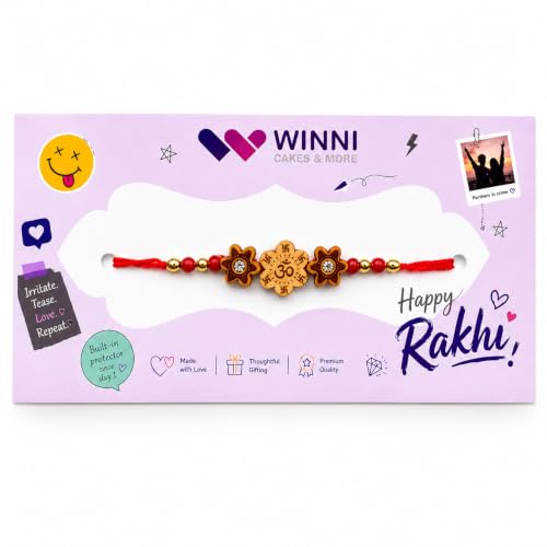 Image of WINNI - Delight 24 Pcs Chocolate Cookies + Rakhi Pack | Rakhi Gift For Brother & Sister | Celebration Chocolate Cookies Gift Hamper | Rakhi Gift For Kids, Girls, Boys, Brother, Sister, Bhaiya, Bhabhi | Rakhi Gift Set | Dark Chocolate Pack | Imported Choco Cookies Gift Bouquet | Luxury Return Gift