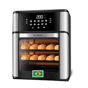 Air Fryer Oven 1800W, 12.7QT Capacity, Touchscreen Panel, Automatic Shut-Off – Black & Stainless Steel – Mondial