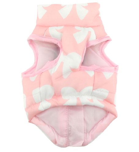 Image of SMALLLEE Lucky Store New Various Pet Cat Dog Soft Padded Vest Harness Small Dog Clothes Pink Bow, Model: BFL049-Pink-L, L(Chest 17.7 inch Back 15.0 inch)