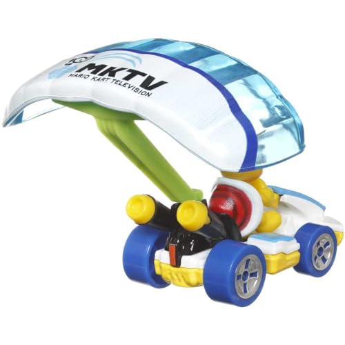 Image of Hot Wheels Mario Kart LAKITU Standard Kart with Cloud Glider Die-Cast Character Car with Glider, Gift for Ages 3 Years Old & Up