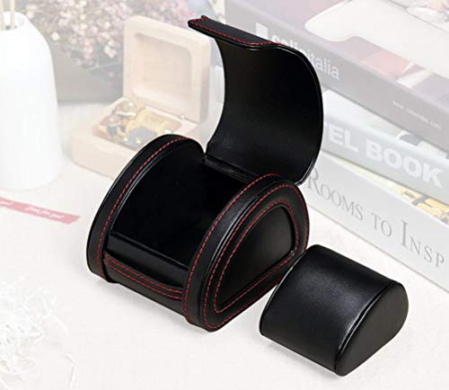 Caja de almacenamiento de reloj de cuero negro Caja de reloj mecánico Cover