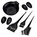 Produktbild 6Pcs Haare Färben Set,Beautyshow Färbepinsel Haare Färben Zubehör Strähnen Färbeset Haar für Augenbrauen Kapselgehörschutz Bowl Kamm Pinsel Set Färbeset Ink Hair Dye Set Schwarz