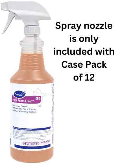 Diversey Suma Foam Free bottle with text indicating spray nozzle is only included with case pack of 12