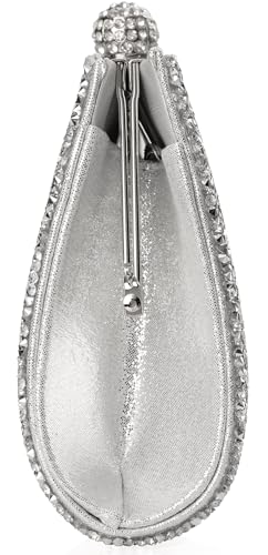 Image of MOJISOLO Rhinestone Clutch Purse for Women,Crystal Evening Bag Wedding Prom Party,Shoulder /Crossbody handbag Silver