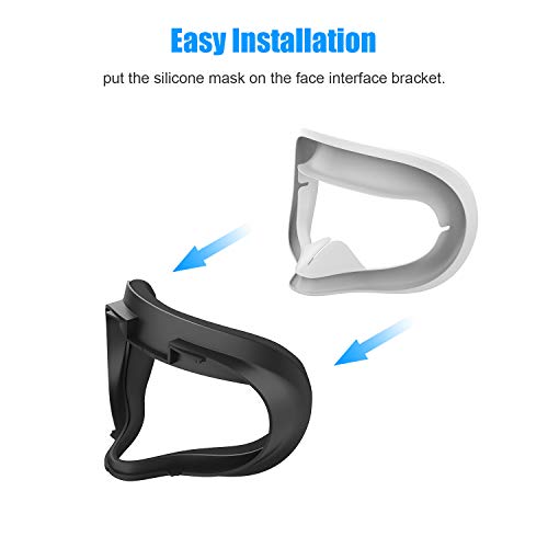 AMVR VR siliconen gezicht cover voor Quest 2 headset, zweetbestendige waterdichte anti-vuile vervanging gezichtskussen… - Afbeelding 7