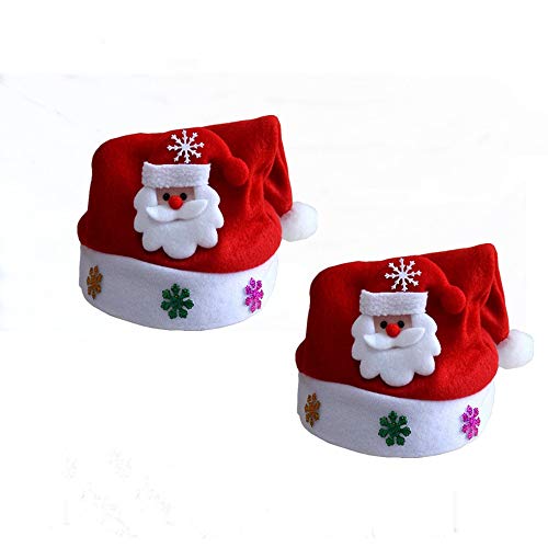 Santa Hat,Christmas Hat,Xmas Holiday Hat,Santa Hat for Kid, Funny Santa Claus,Red and White Christmas Theme Hats