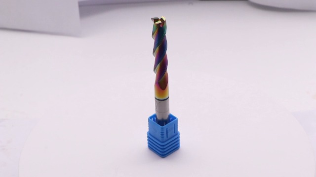 Image of 3 /8 inch 3 Flute Solid Carbide Long End Mill, 4 inch Overall Length, DLC Coated | 37 Helix, 3 /8 inch Cutting Dia, 3 /8 inch Shank Dia, 1-3 /4 inch Length of Cut, for Milling Aluminum and Copper, Square End
