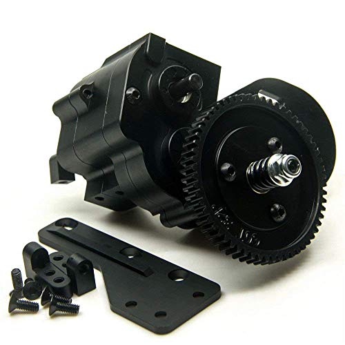AX2 2 Aluminum Speed Transmission Case Gearbox for 1:10 Axial SCX10 Wraith Honcho RC Car Black - Thumbnail 7