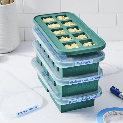 Image of Souper Cubes Silicone Freezer Molds Gift Set, Kale | 2 Tbsp, 1 /2 Cup, 1 Cup and 2 Cup Silicone Molds for Food Set, Perfect for Freezing Soup, Grains, Proteins, Herbs and More
