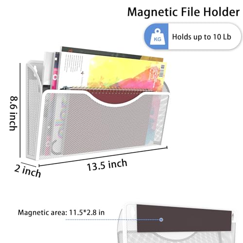 Lqpafz LQPAFZ-2J48 3 Pcs Magnetic File Holder For File Cabinets, Folder Holder Organizer- No Drilling Paper Document Holder, Large Capacity Office Hanging Magazine Rack For Refrigerator thumb #1