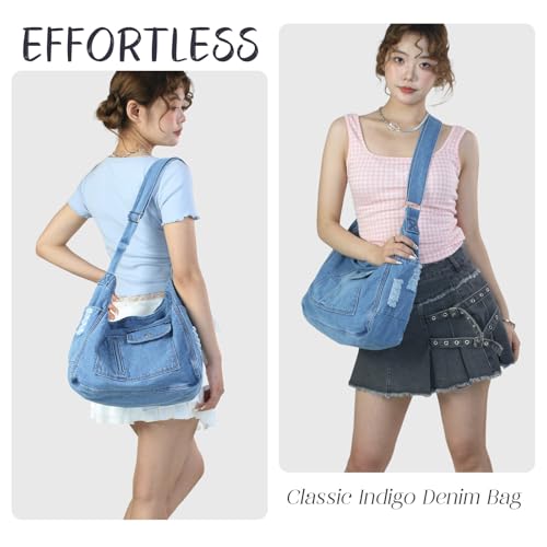Bolso Denim para mujer tipo crossbody ligero miniatura 6