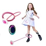 Sports Ankle Skip Ball, Flashing Jumping Ball for Boys Girls Fitness Toy - Children's Day Gifts Christmas Day Gift 5 Colors (Pink)