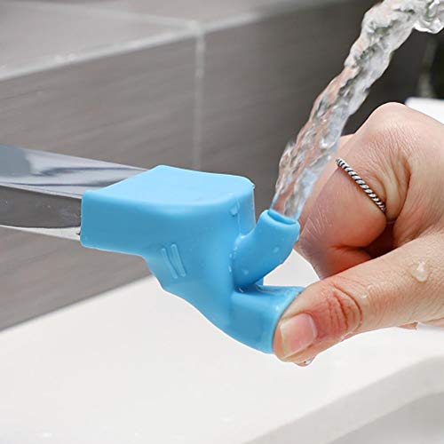 Image of 2Pcs Silicone Faucet Water Tap Extender, Kitchen Sink Faucet Extender Faucet Connector Kitchen Water Tap Extension Kitchen Sink Faucet Extender for Kids Tooth Brushing Gargle