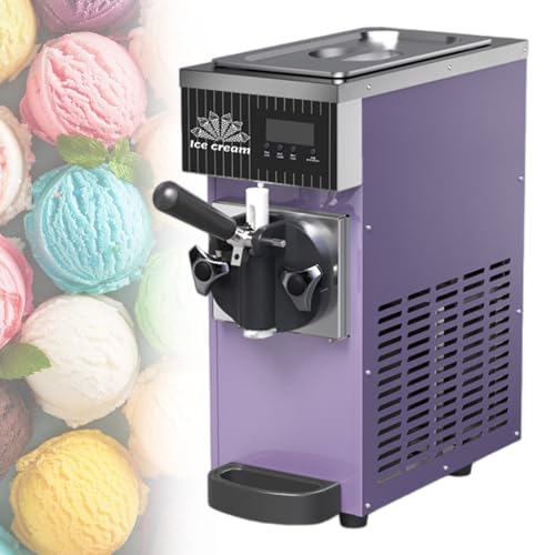BeoyNot Máquina De Helados Soft Heladera, Soft Ice Cream Machine, Producir:80-100 Bloques/H, Dispensación Continua, Pantalla LED, para Tiendas De Té con Leche Y Tiendas De Postres Purple