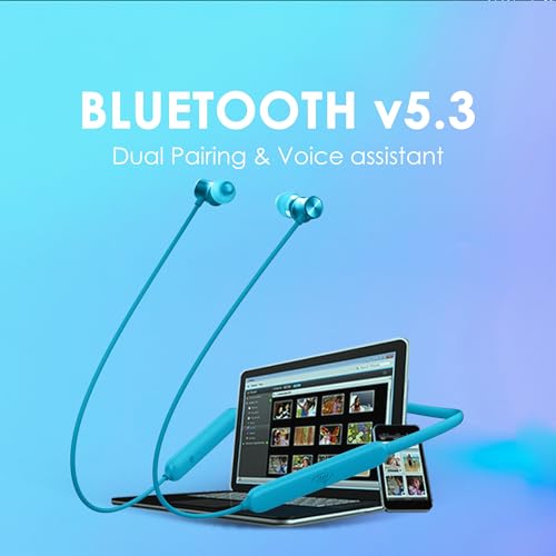 Image of Itel IEB54 Pro Bluetooth in-Ear Earphones | AI ENC | 35 Hours Playback | 10mm Bass Boost Drivers | Fast Charging (10mins = 4hrs Playback) | Magnetic Earbuds | Water Resistant | Neon Blue