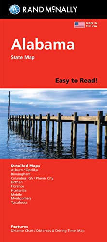 Rand McNally Easy to Read Folded Map: Alabama State Map