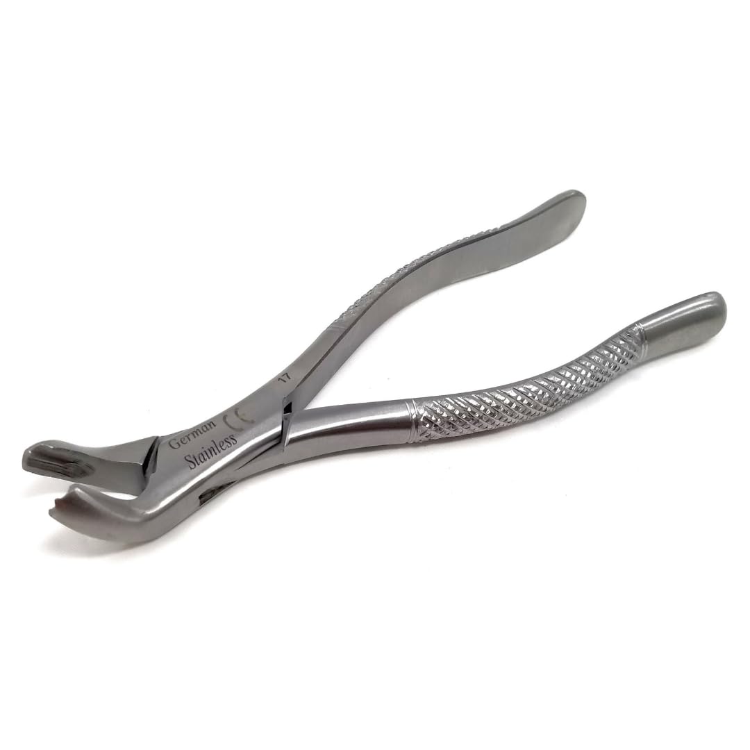 IMEDS Dental Extracting Forceps #17 with Serrated Beaks Tooth Extraction German Stainless Steel Professional Tools for Dentist Student Training
