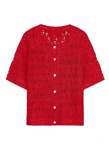 Womens Short Sleeve Button Down Cardigans Dressy Casual Summer Tops