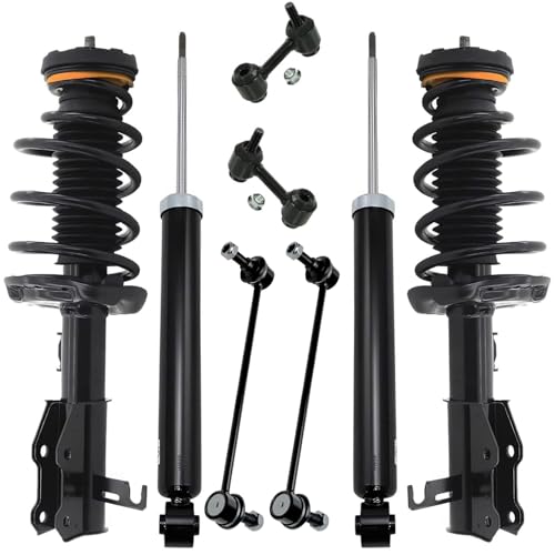 Image of Detroit Axle - FWD 2.4L Struts Kit for 2012 2013 2014 2015 2016 Buick LaCrosse, 2 Front Struts with Coil Spring Assembly 2 Rear Shock Absorbers 4 Front and Rear Sway Bars Replacement Suspension