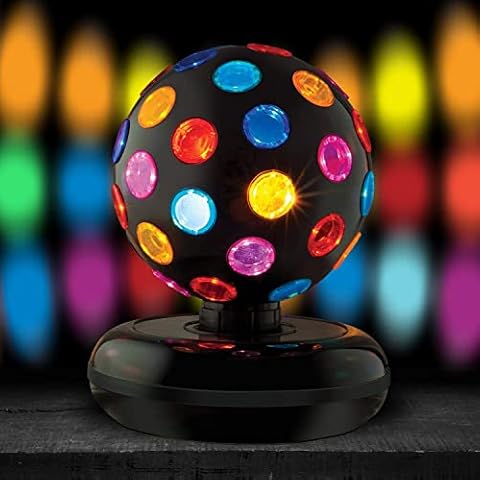 Kicko Spinning Disco Ball LED Lights - 11 inch Dance Light Ball for Indoor Parties - 360 Degree Rotating - Neon Birthday Decorations for Kids and Adults - Colorful 80s Party, Flashing Night Disco Lamp Cover