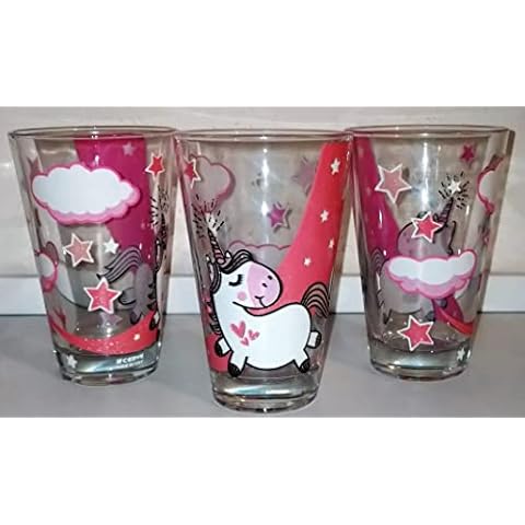 AngiesStrickZauber / Glas/Einhorn/Gläser/Einhörner/Original/Mädchen/Kinder / 3 x 0,2 Liter Cover