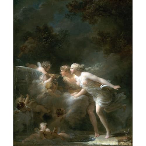 Toile Fragonard La fontaine de l'amour grand format 127 x 101,6 cm anti UV