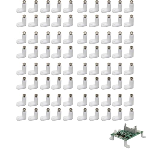 80pcs Game Console Motherboard Plastic Feet, L Shape Type PCB Board Spacer Mounting Feet with Screws, for Arcade Gaming Circuit Board Accessories DIY Parts