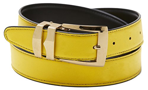 Concitor Reversible Belt Bonded Leather with Removable Gold-Tone Buckle YELLOW/Black 56