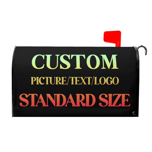 Image of Harooni Personalized Custom Mailbox Covers Magnetic Standard Size 25x21 Inch Add Photo Picture Name Logo Text Uniqu Mailbox Wraps Customized Seasonal Post Letter Box Cover for Home Gadern Decor