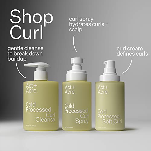 Act+ Acre Cold Processed Curl Nourishing Shampoo And Curl Defining Spray - Definition - Natural Bounce And Frizz Free - Lighweight And Moisturizing - Soft & Bouncy Waves - Shape And Shine #TOP7