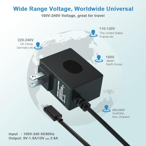 Charger for Nintendo Switch/OLED/Lite, Support Switch TV Dock Mode, 15V 2.6A Fast Charging Adapter with 5FT Charger Cable