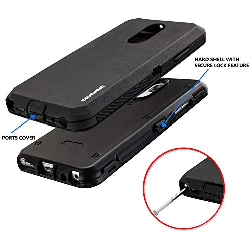 Covrware Tri Series Case For Lg Stylo 5 / Stylo 5+ / Plus With Built-In [Screen Protector] Heavy Duty Full-Body Triple Layers Protective Armor Holster Cover [Swivel Belt-Clip][Kickstand], Black #TOP6