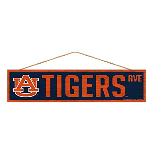 NCAA Auburn Tigers SignWood Avenue Design, Team Color, 4x17