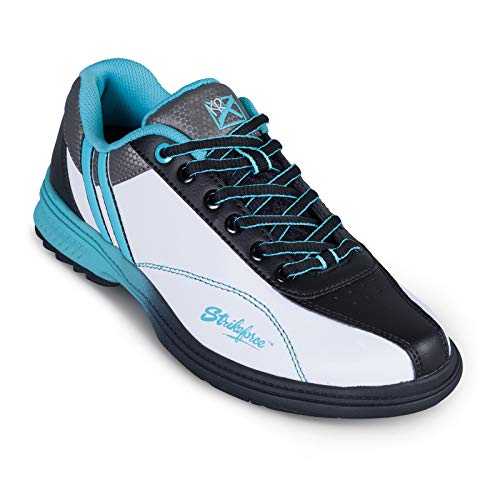 KR Strikeforce Starr White/Black/Teal Right Hand Women's Performance Bowling Shoe3